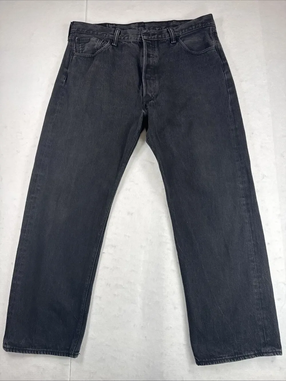 Levi’s 501 Men’s 38x30 Jeans Black Button Fly Denim Pants Straight Leg